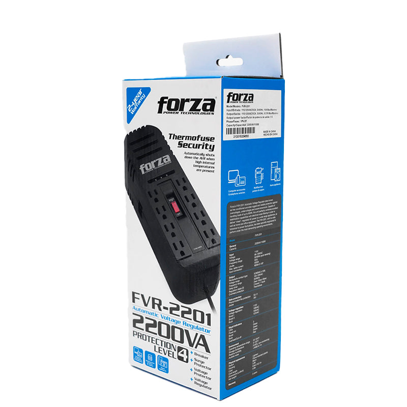 Regulador Forza FVR-2201 8 tomas NEMA