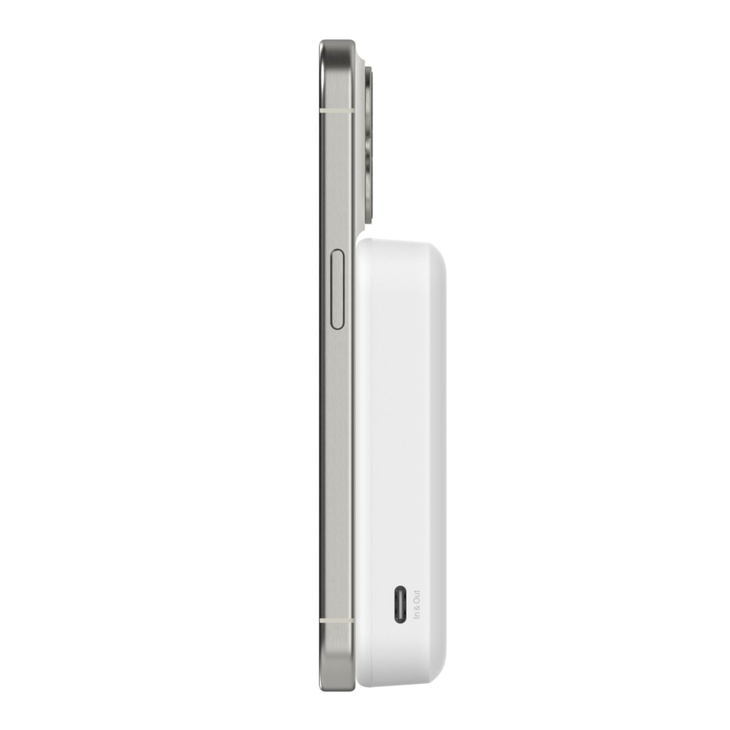 Power Bank Magnético Belkin BoostCharge 10K Blanco Lateral