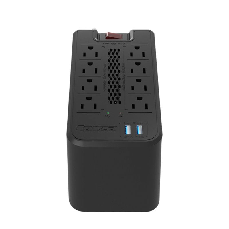 Regulador Forza FVR-1221USB Negro con puertos USB-A y USB-C