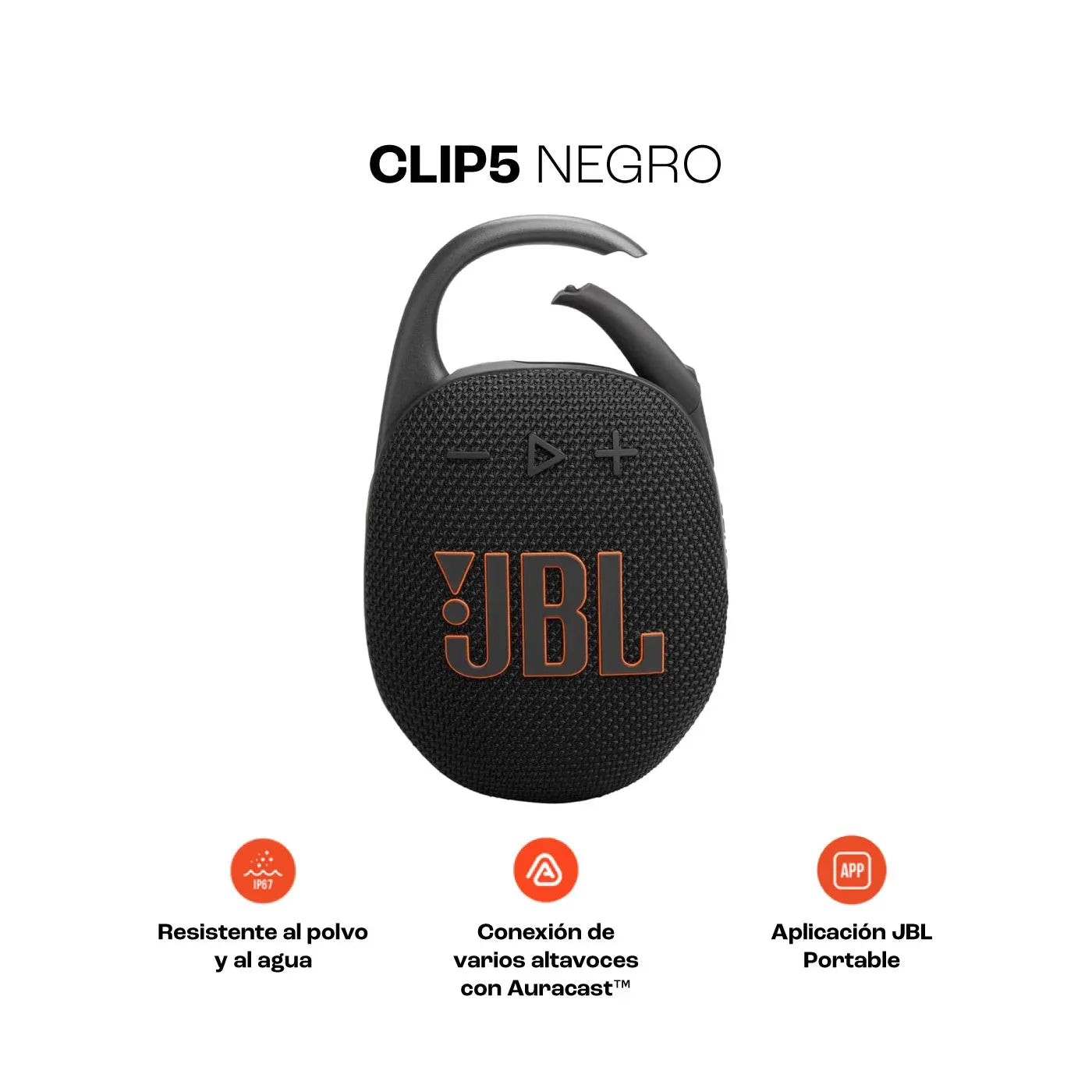 Jbl clip 5 parlante inalámbrico 7W con mosquetón IP68