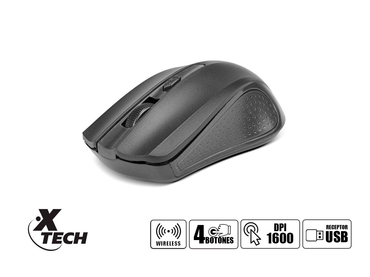 Xtech mouse inalámbrico de 4 botones Galos XTM - 310BK 1600Dpi - Sys Shop Colombia