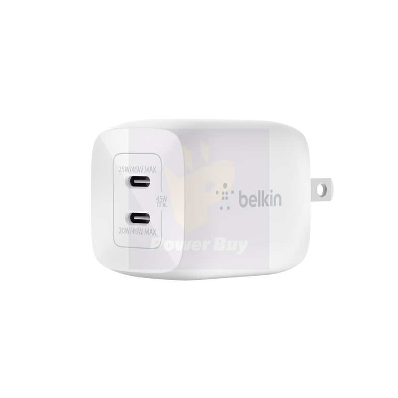 Belkin wall Charger 50W USB-C PD PPS 2 USB-C | WCH019DQWH