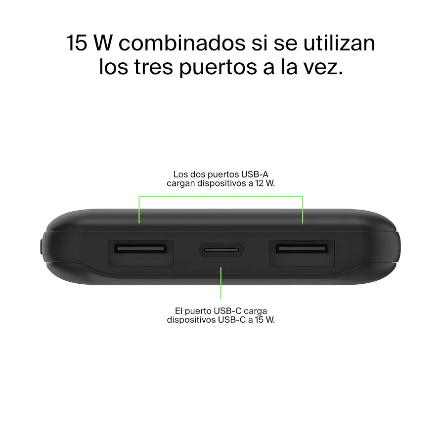 Belkin powerbank 10.000 mAh 15W 2 USB A/1 USB C
