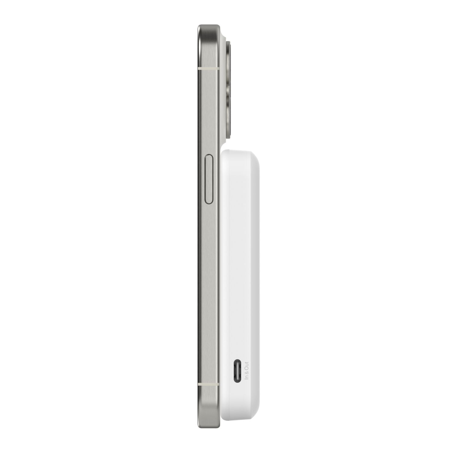 Power Bank Magnético Belkin BoostCharge Pro Blanco Lateral