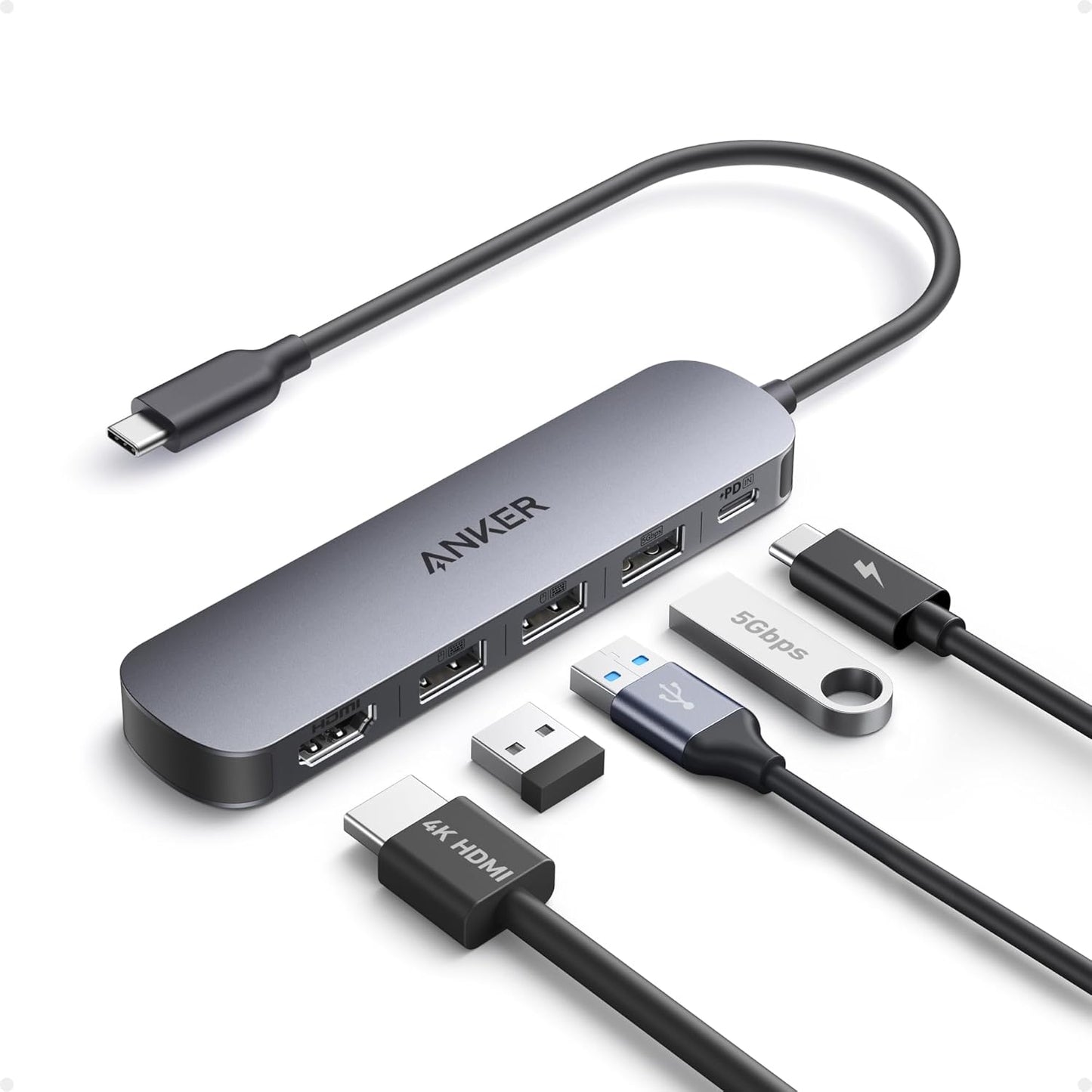 Anker USB-C Hub 5-in-1 4K HDMI Gray | A8357HA0