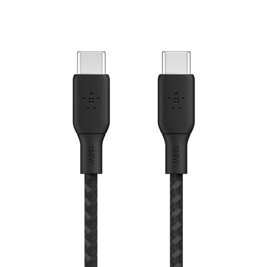 Cable Belkin USB-C 100W Trenzado Negro frente
