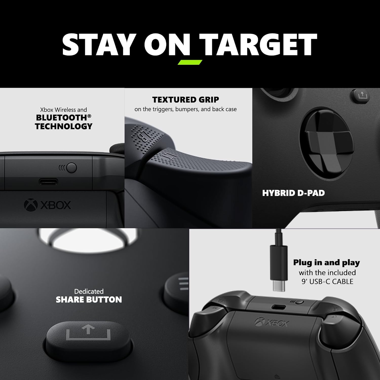 Microsoft Xbox control inalámbrico + cable USB C