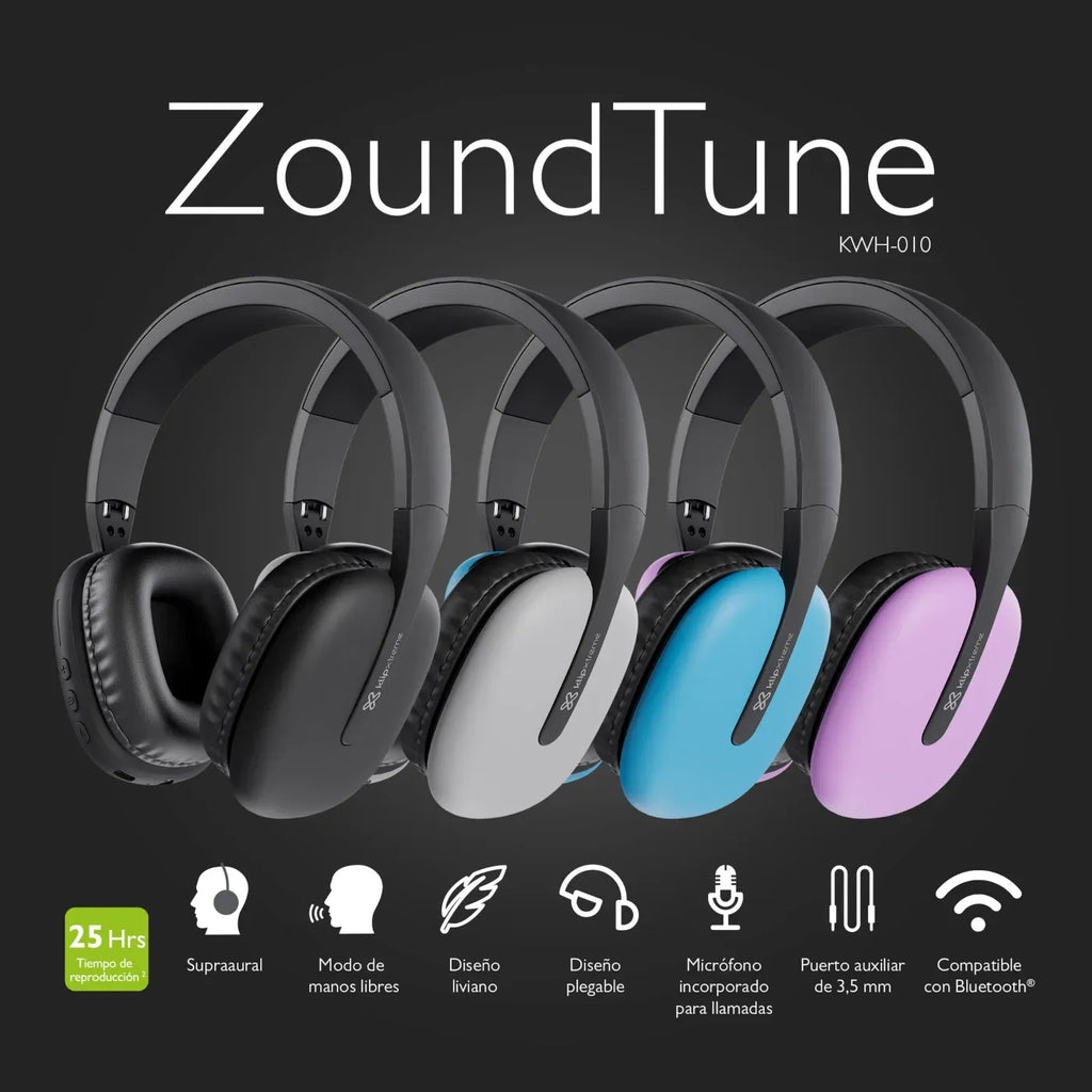 Klip Xtreme diadema plegable On Ear ZoundTune  KWH010 25hrs batería