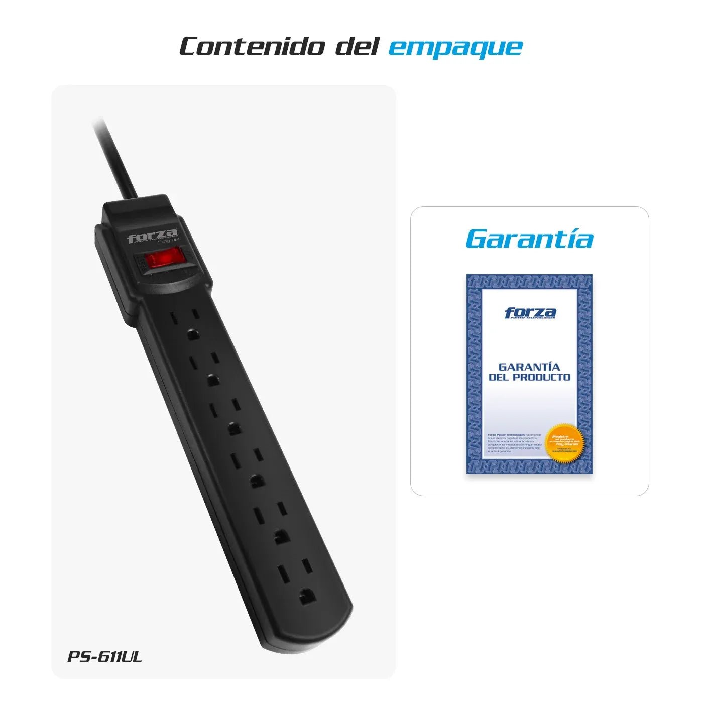 Forza regleta suprapicos Polo a Tierra 120V PS - 611UL - Sys Shop Colombia