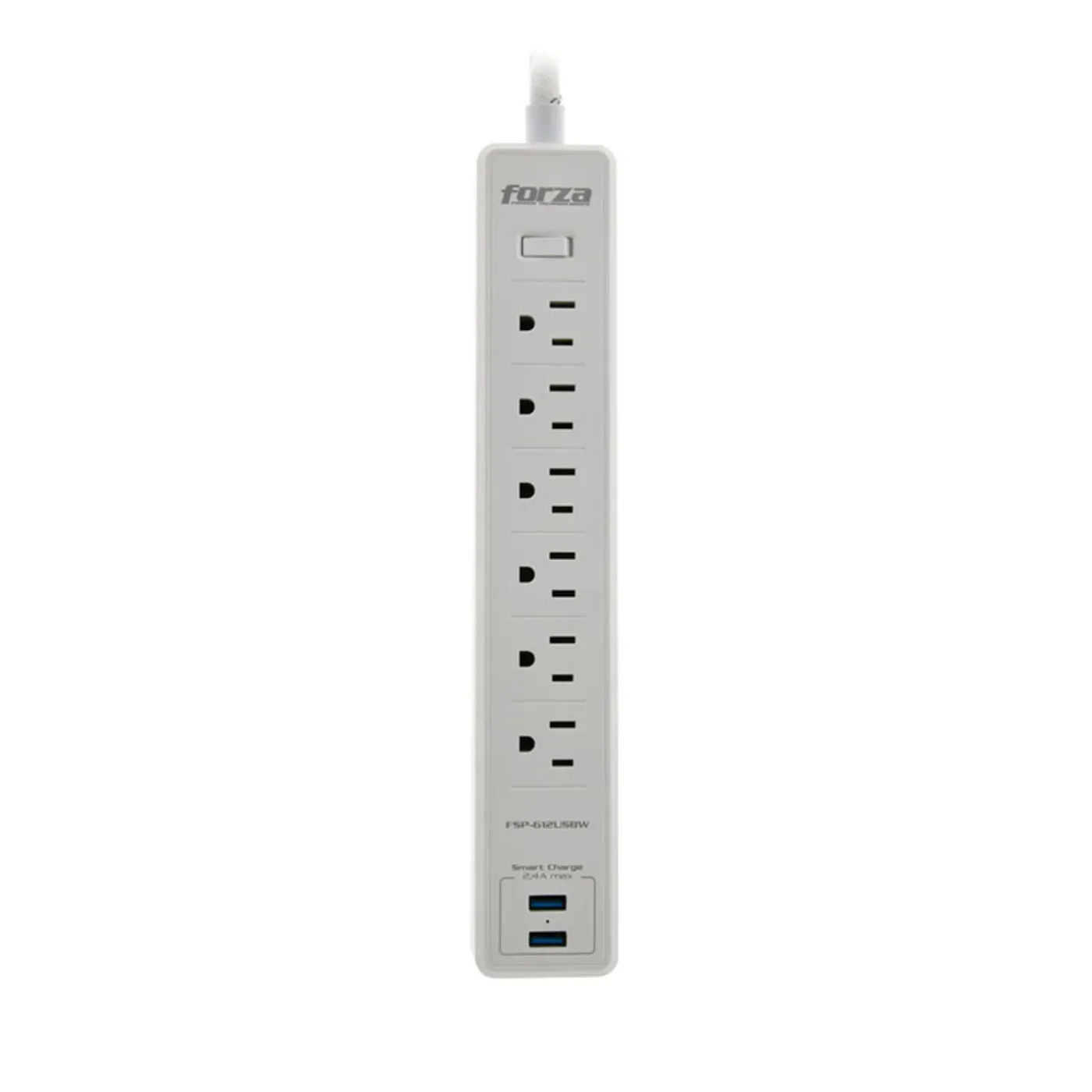 Protector Forza FSP-612USBW blanco 6 salidas 2 USB