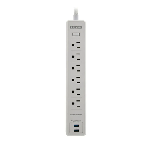 Protector Forza FSP-612USBW blanco 6 salidas 2 USB