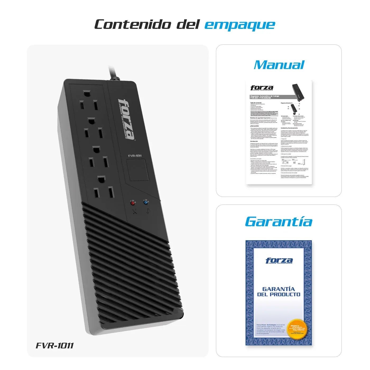 Forza regulador automático de voltaje 1000VA 550W 4 puertos - Sys Shop Colombia