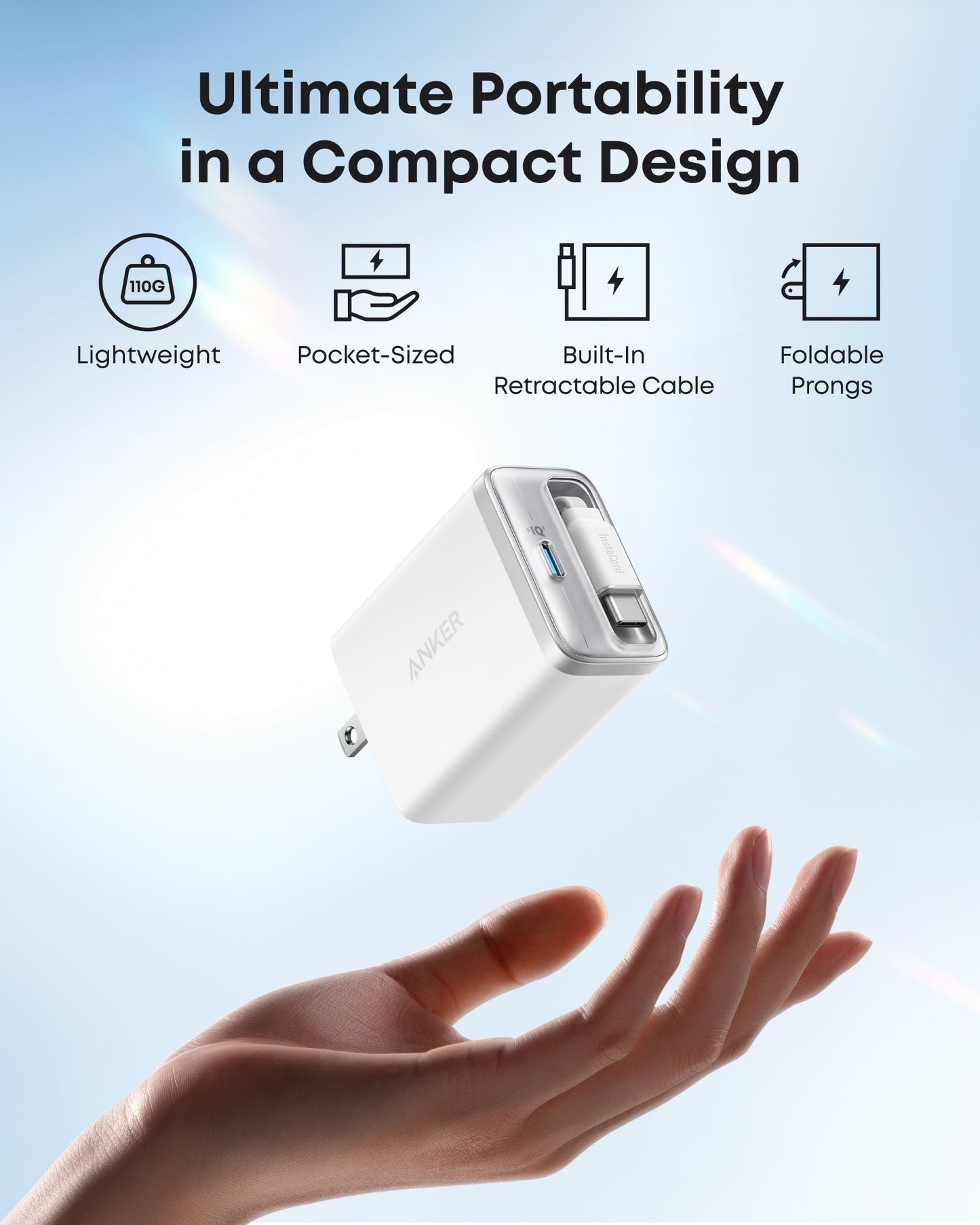 Anker Charger 35W con Cable C Integrado Blanco | A2658J21