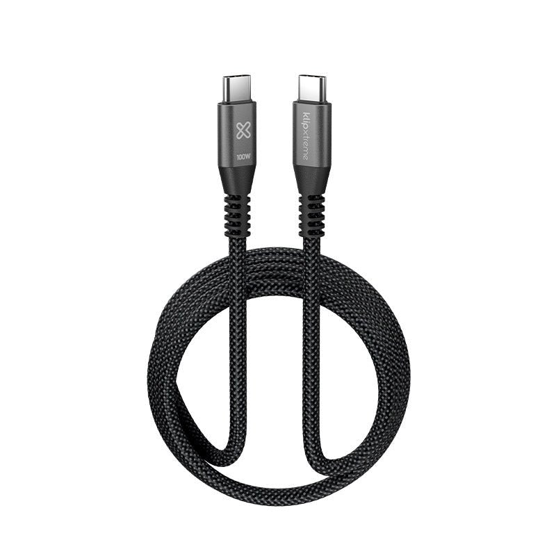 Klip Xtreme cable de datos/carga rápida blindado - reforzado 100W 1.8m KAC - 550 - 6FT - Sys Shop Colombia