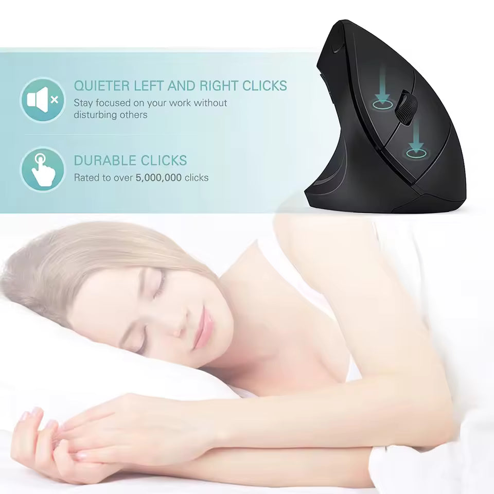 Mouse inalámbrico vertical ergonómico 1600Dpi 6 botones