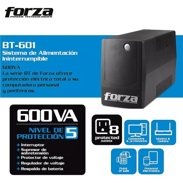 UPS Forza BT-601 8 tomas NEMA