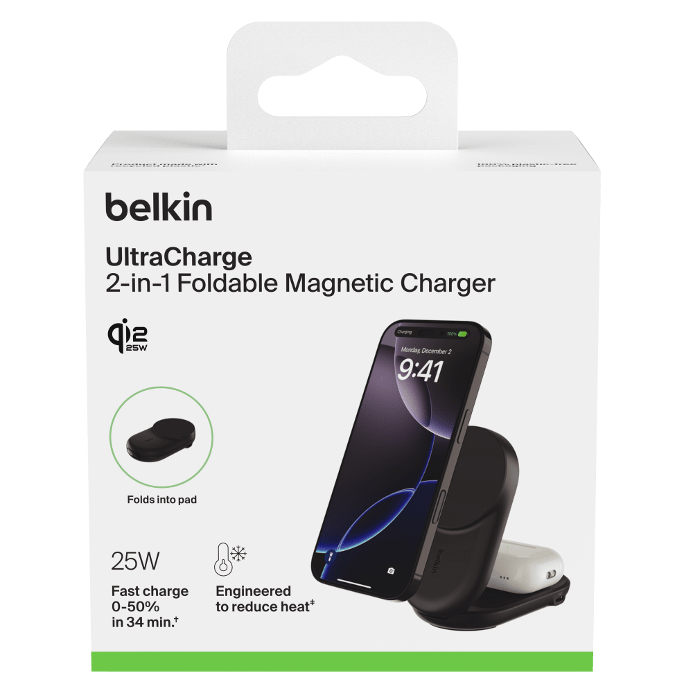 Belkin Qi2 25W 2 in 1 Compact Black | WIZ039TTBK