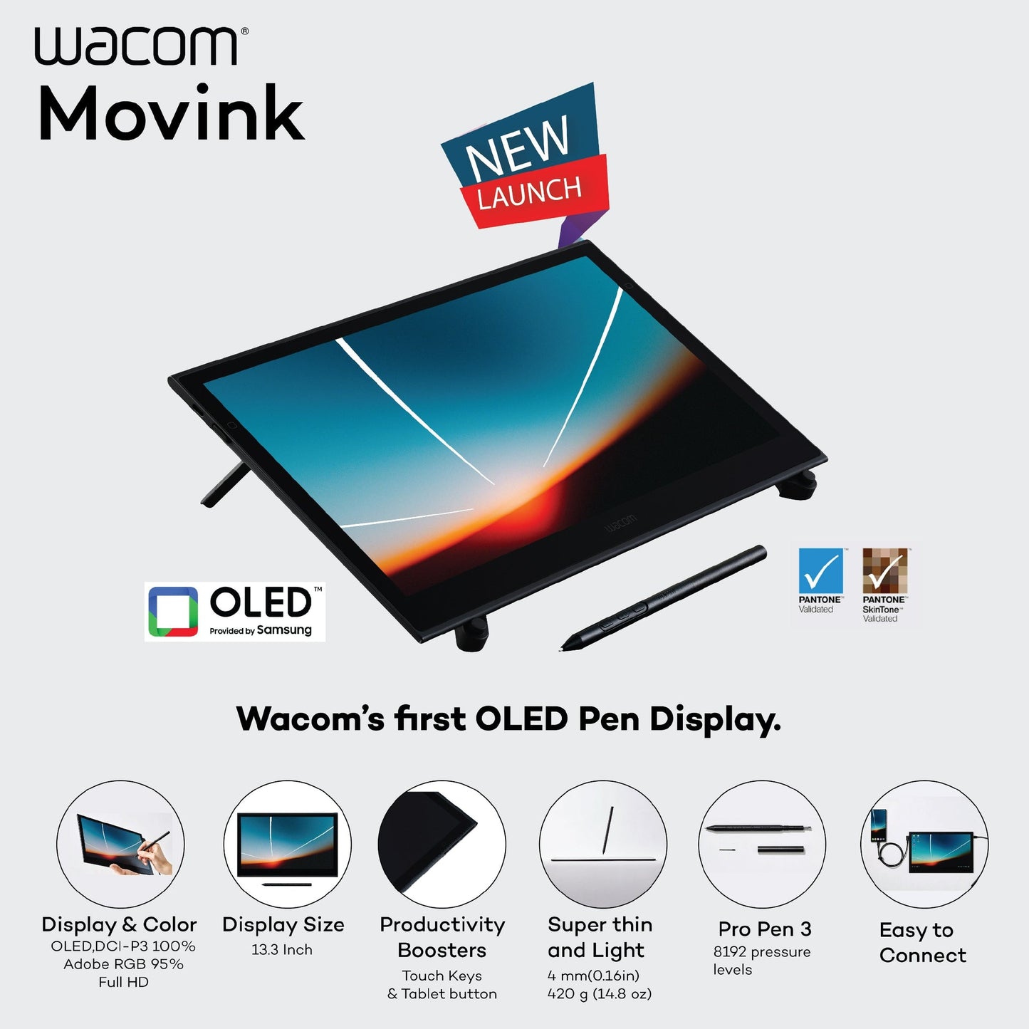 Wacom Display Tablet Movink 13 | DTH135K0A