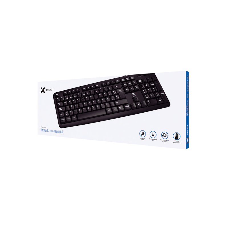 Xtech teclado en español con cable USB XTK - 092S teclas suaves y ergonómicas - Sys Shop Colombia