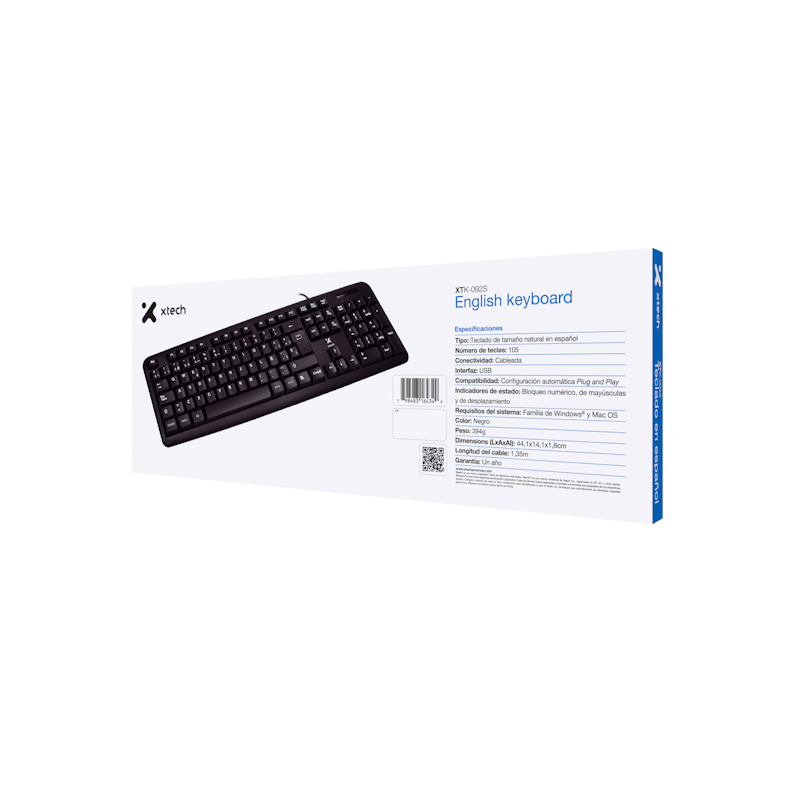 Xtech teclado en español con cable USB XTK - 092S teclas suaves y ergonómicas - Sys Shop Colombia
