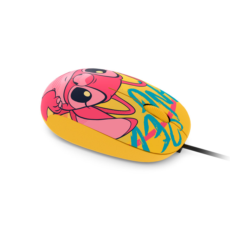 Mouse con Cable USB Xtech Edición Disney Stitch XTM-D406ST-YL | 1200 DPI | Licencia Oficial Disney
