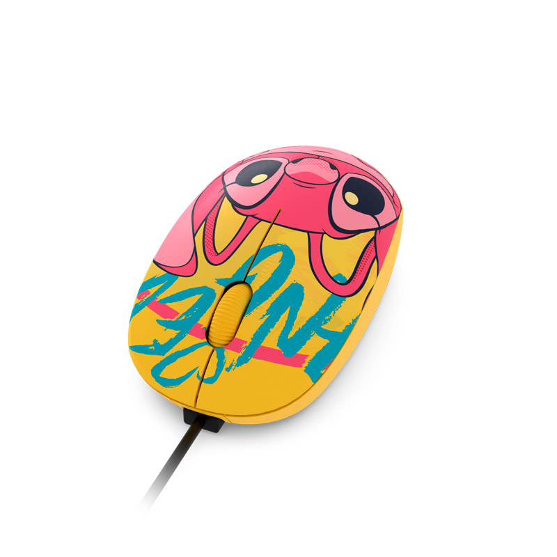 Mouse con Cable USB Xtech Edición Disney Stitch XTM-D406ST-YL | 1200 DPI | Licencia Oficial Disney