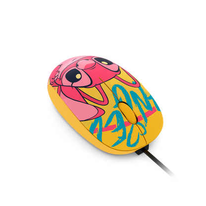 Mouse con Cable USB Xtech Edición Disney Stitch XTM-D406ST-YL | 1200 DPI | Licencia Oficial Disney