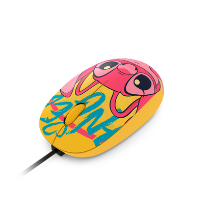 Mouse con Cable USB Xtech Edición Disney Stitch XTM-D406ST-YL | 1200 DPI | Licencia Oficial Disney