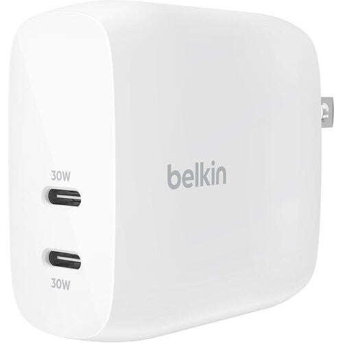 60W USB-C PD 3.0 WAL CHARGER 2 USB C 30W | WCB010dqWH