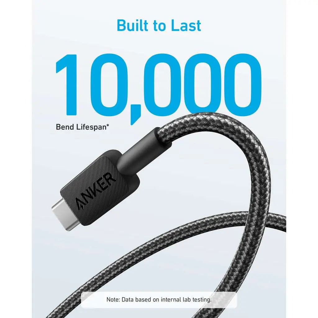 Anker 322 USB-A to USB-C Cable 6ft Braided Black | A81H6H11